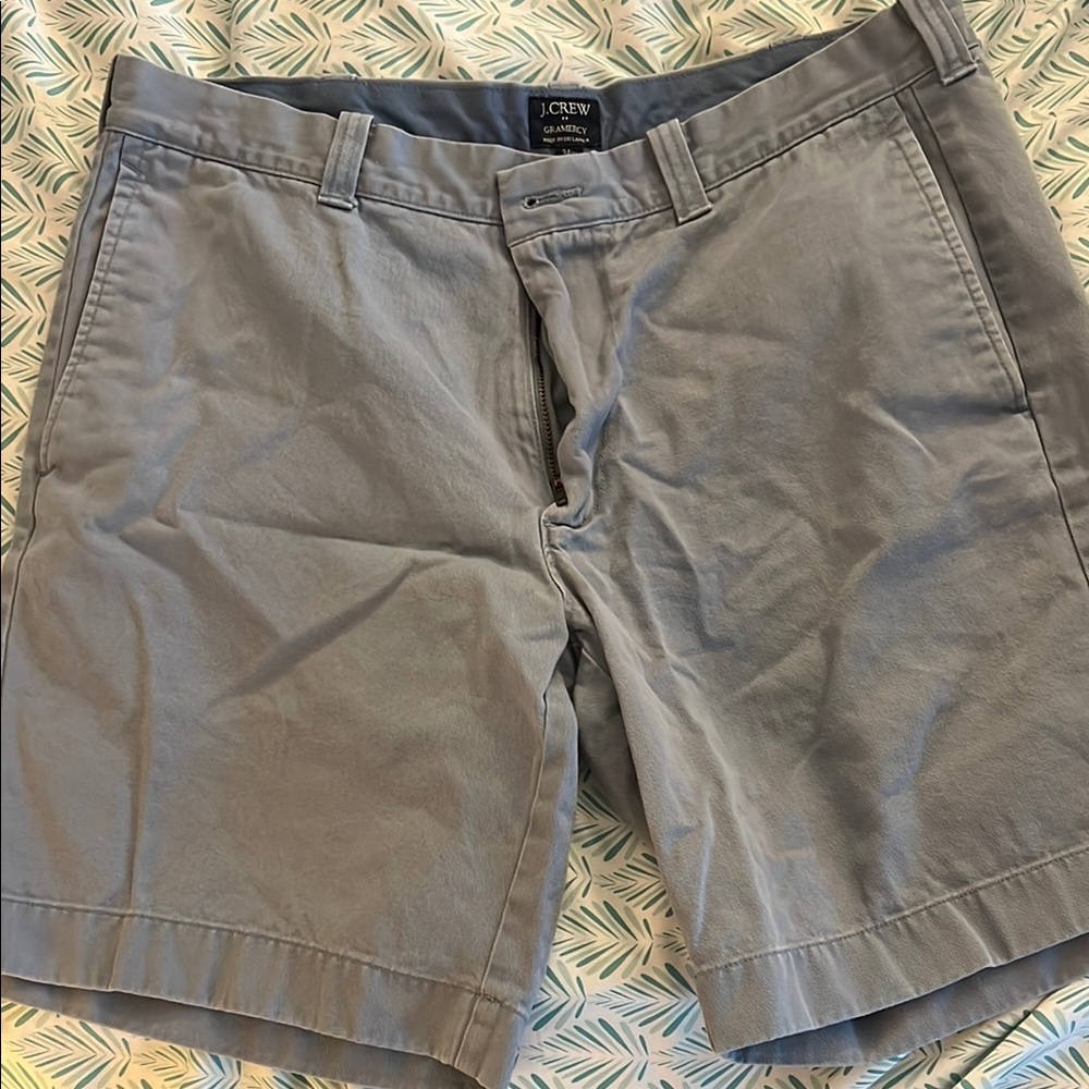 J. Crew Men's Gray/Light Blue Gramercy Chino Shorts sz 34W